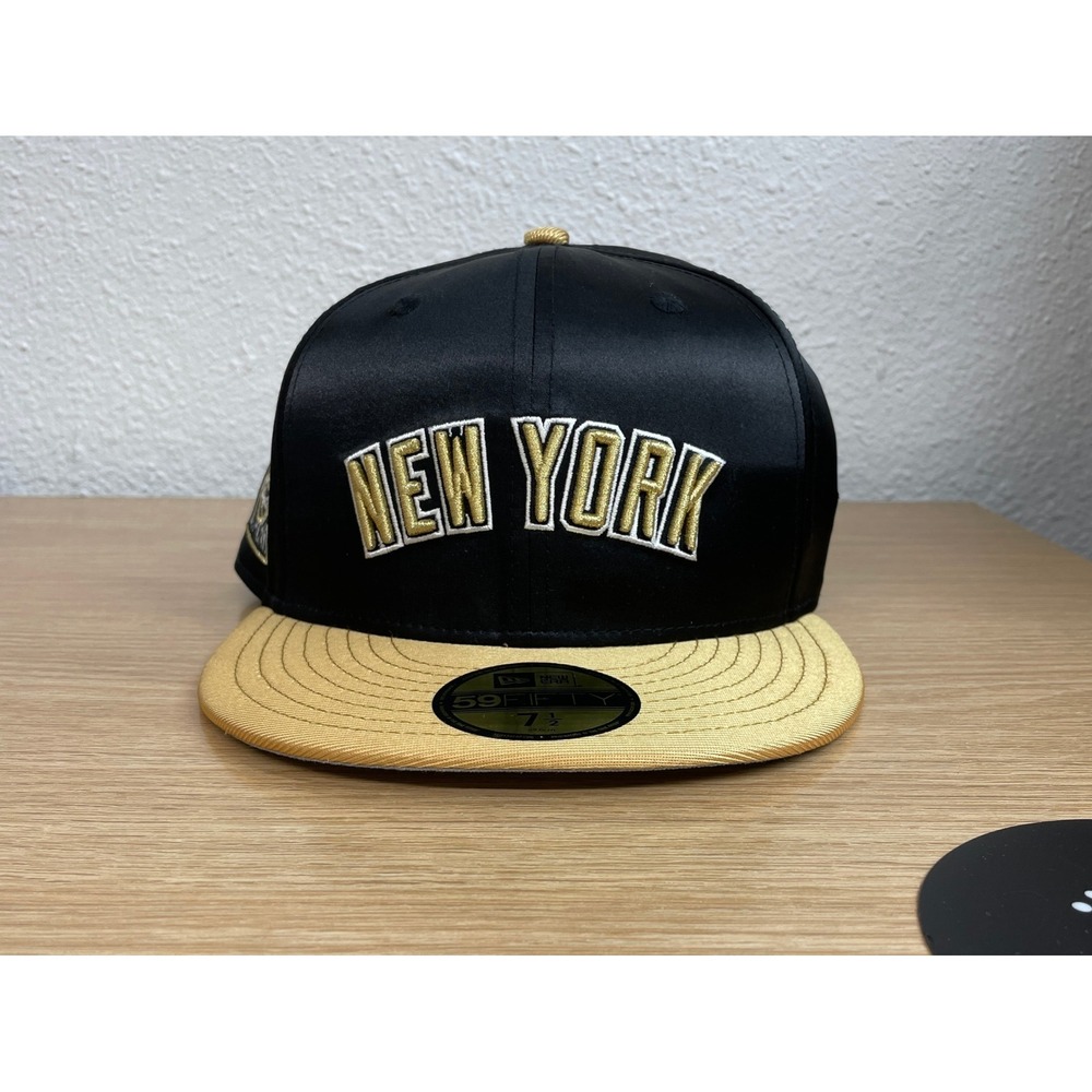 New Era 59FIFTY New York Mets 25th Anniversary Hat Black Gold 7 1/2 Fitted
